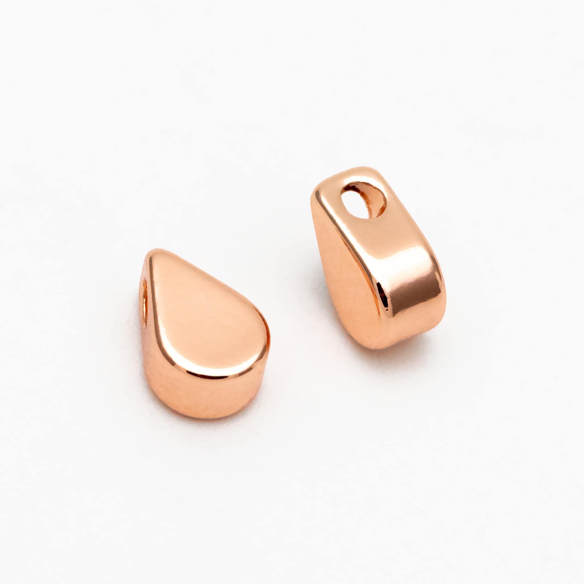 10pcs Mini Gold/ Silver/ Rose Gold Teardrop Charms 6mm, Gold/ Rhodium plated Brass Leaf Beads (GB-088)